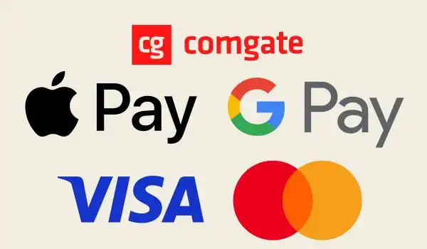 Možnosti platby – Apple Pay, Google Pay, Visa, Mastercard, Comgate