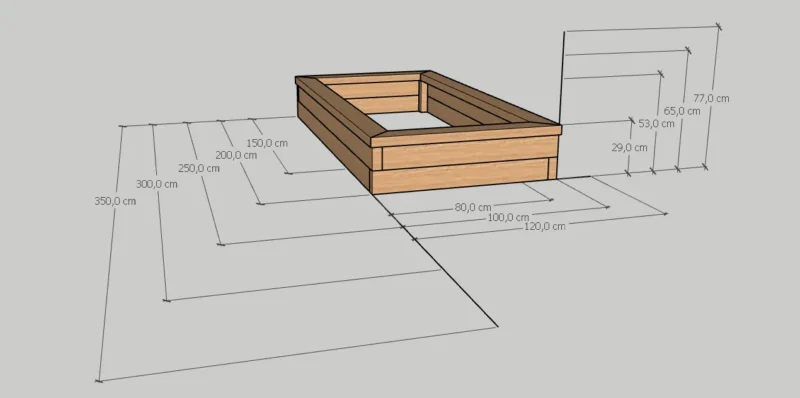 Vyvýšený záhon z modřínu – 65 cm Komfort - Image 2